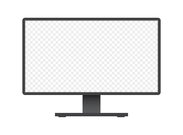 thin frame monitor mock up icon in flat style computer display vector illustration on isolated background electronic gadget sign business concept