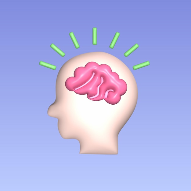 thinking or solving problem concept realistic 3d object cartoon style vector colorful illustration