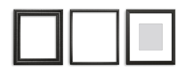 Three black picture frames