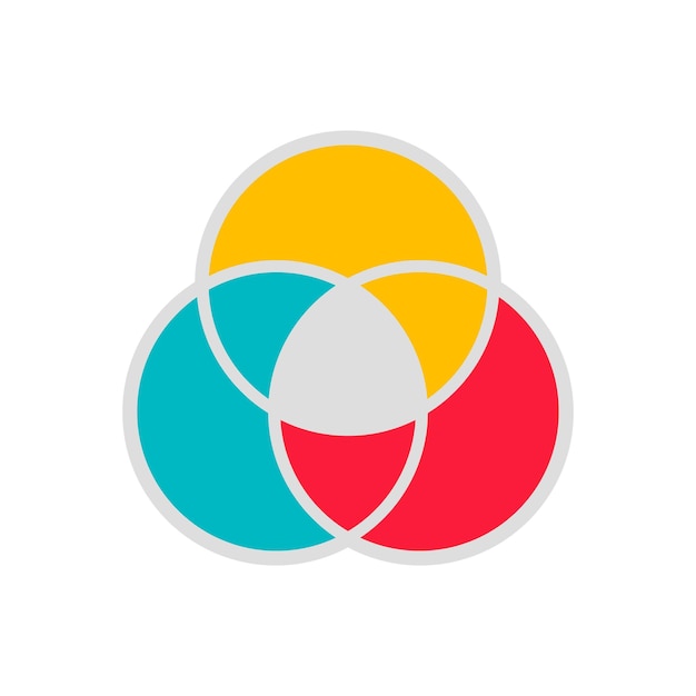 Three colored circles icon Logo cicle shape illustration symbol Sign diagrama vector