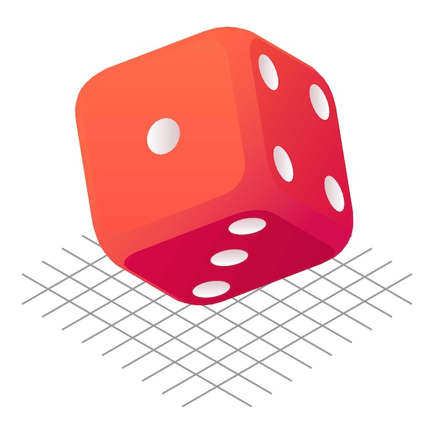 throw dice icon isometric of throw dice vector icon for web design isolated on white background