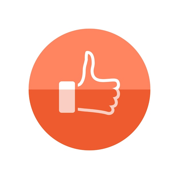 thumb up hand icon in flat color circle style internet social media news status update like