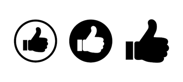 Thumb up or Like icon set vector illustration