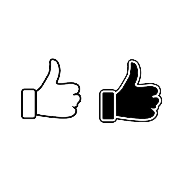 Thumbs Up Icons Black and White