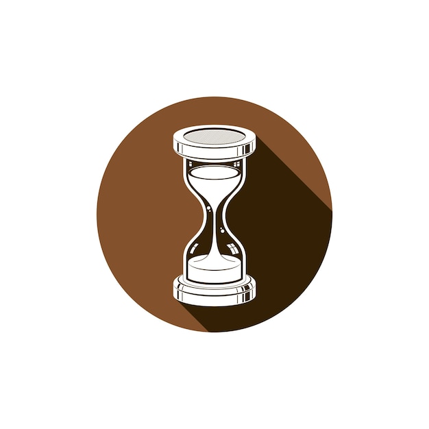 time without end conceptual icon, web design element. 3d vector antique hourglass isolated on white. time management idea.