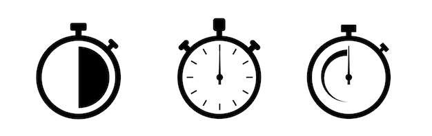 Timer vector icons Countdown timer and stopwatch symbol flat Vector illustration