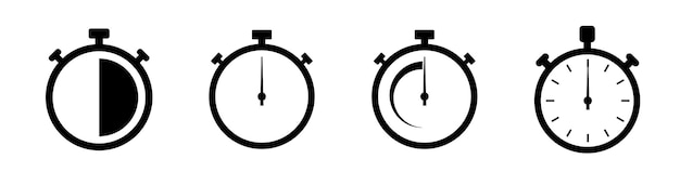Timer vector icons Countdown timer and stopwatch symbol flat Vector illustration
