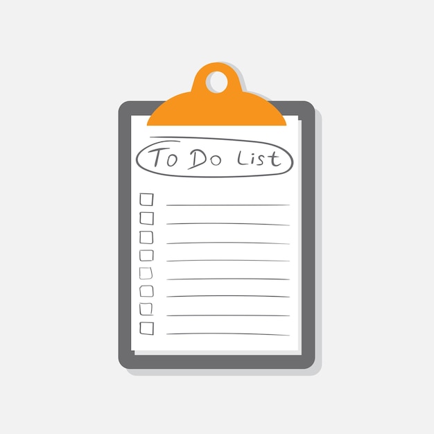 to do list icon with hand drawn text checklist task list vector illustration in flat style on white background