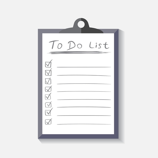 to do list icon with hand drawn text checklist task list vector illustration in flat style on white background