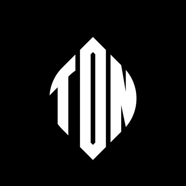 TON circle letter logo design with circle and ellipse shape TON ellipse letters with typographic style The three initials form a circle logo TON Circle Emblem Abstract Monogram Letter Mark Vector