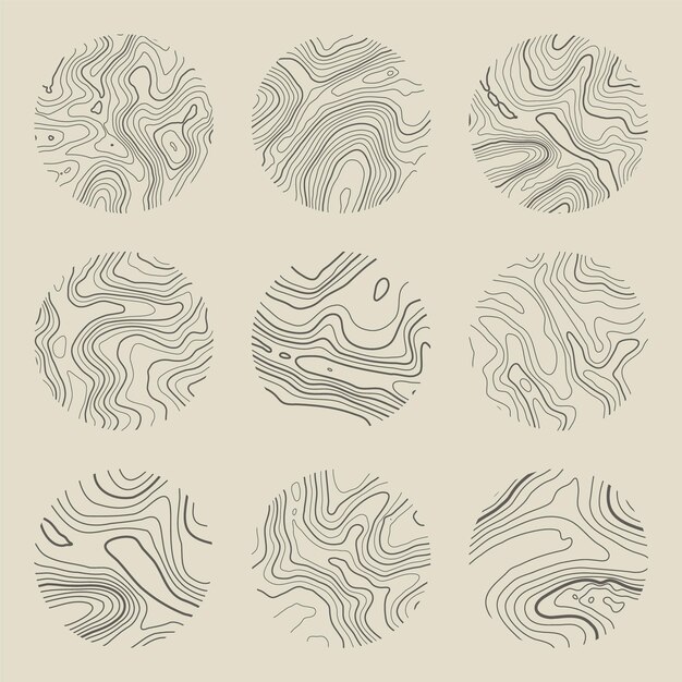 Topographic map with contour lines geographic terrain grid relief height elevation ground path