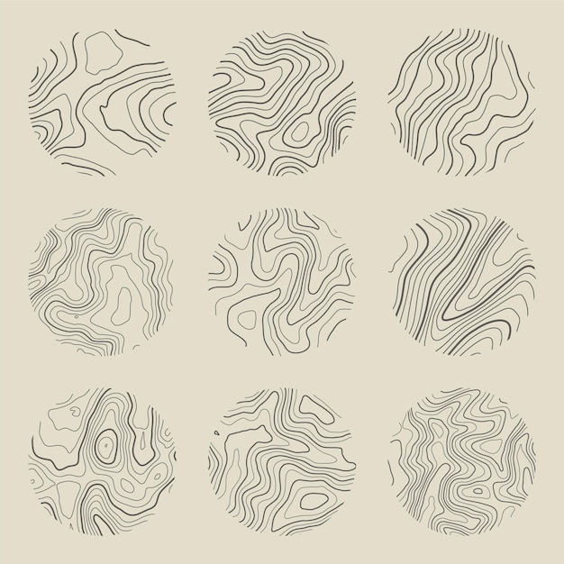 Topographic map with contour lines geographic terrain grid relief height elevation ground path