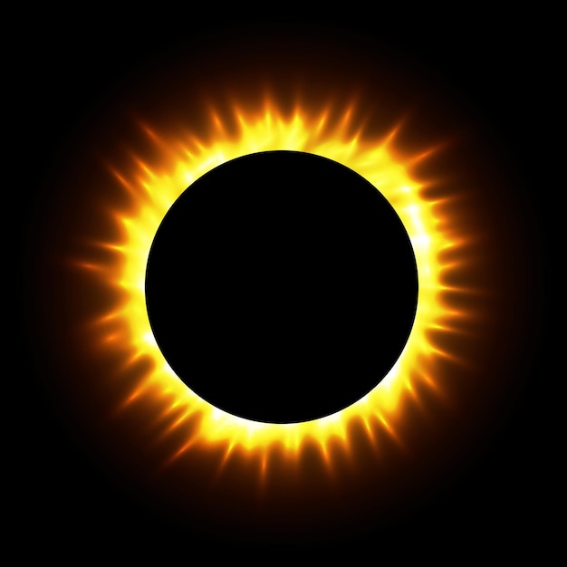 Total eclipse of the sun eclipse background vector illustration
