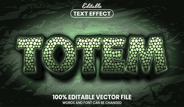 totem text, font style editable text effect