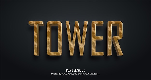 Tower text effect editable 3d text style