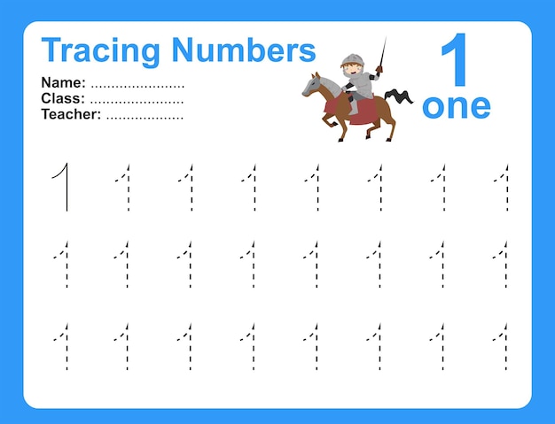 trace and write number for children exercise for children to recognize the number
