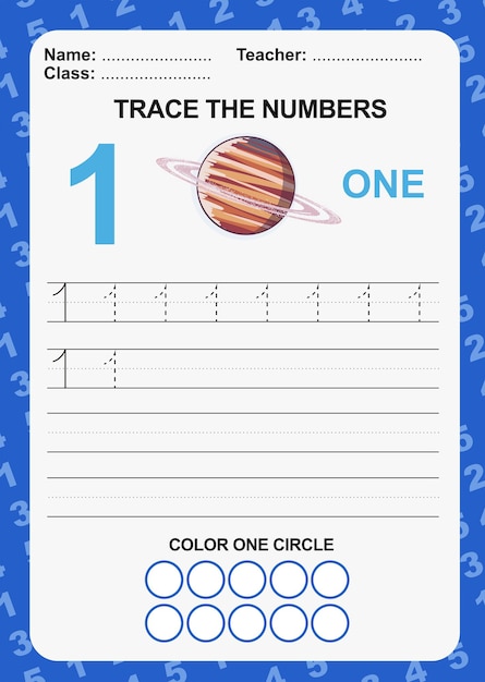 trace and write number for children exercise for children to recognize the number