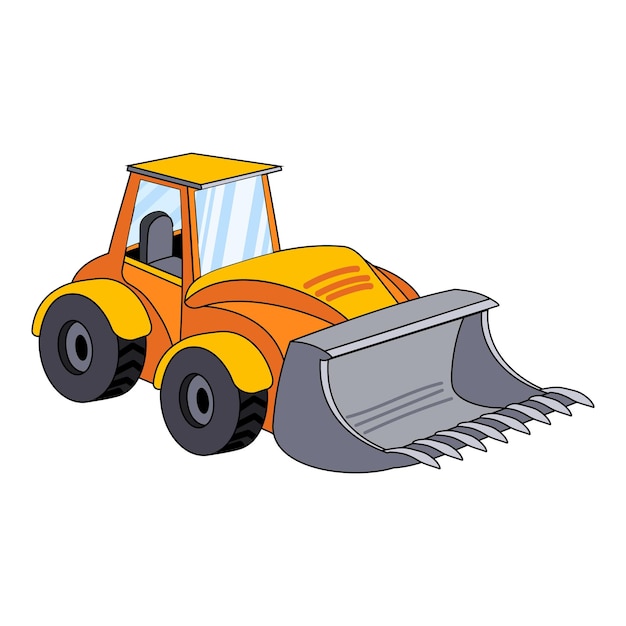 Tractor excavator icon Cartoon of tractor excavator vector icon for web design isolated on white background