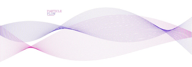 Tranquil vector abstract background with wave of flowing particles easy and soft smooth curve lines dots in motion airy and relaxing illustration
