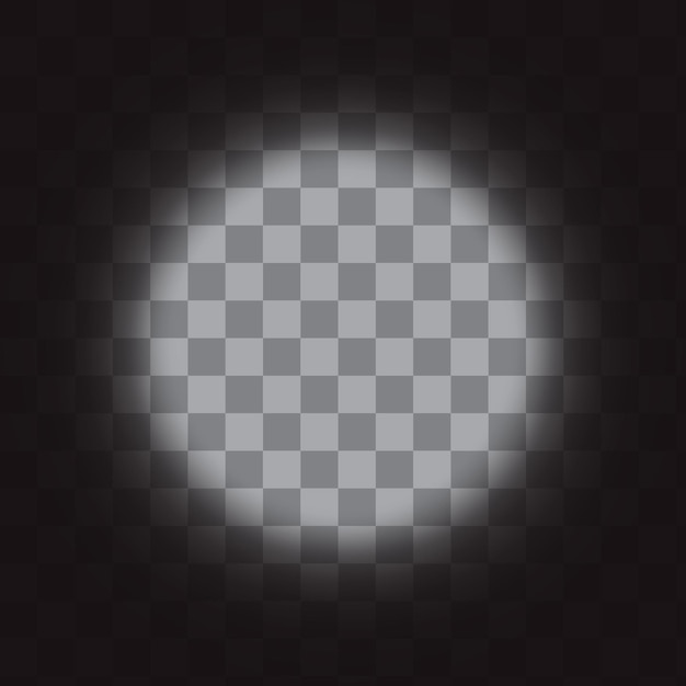 transparent light effect glowing white spotlight checkerboard background soft gradient illumination