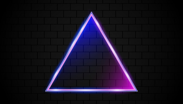 transparent triangle frame with neon glow  
