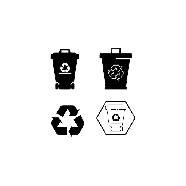 Trash bin logo icon vector template design