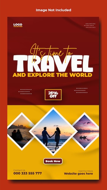 Travel and tourism Instagram and Facebook story template design