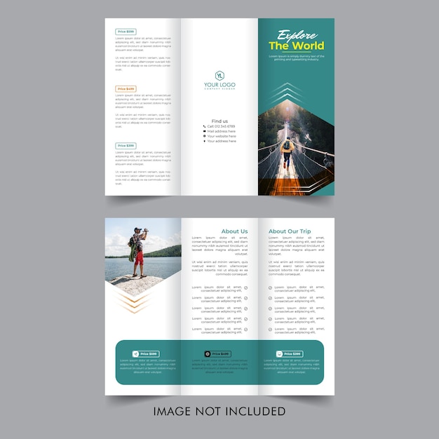 Travel trifold brochure design, business brochure, leaflet or flyer design for hotel advertising