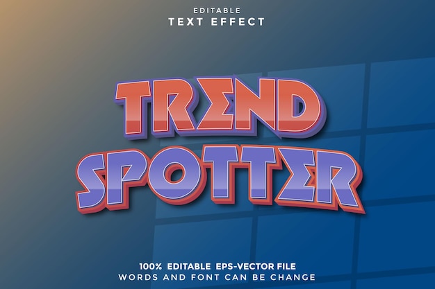 Trend Spotter Editable Text Effect 3D Emboss Modern Style