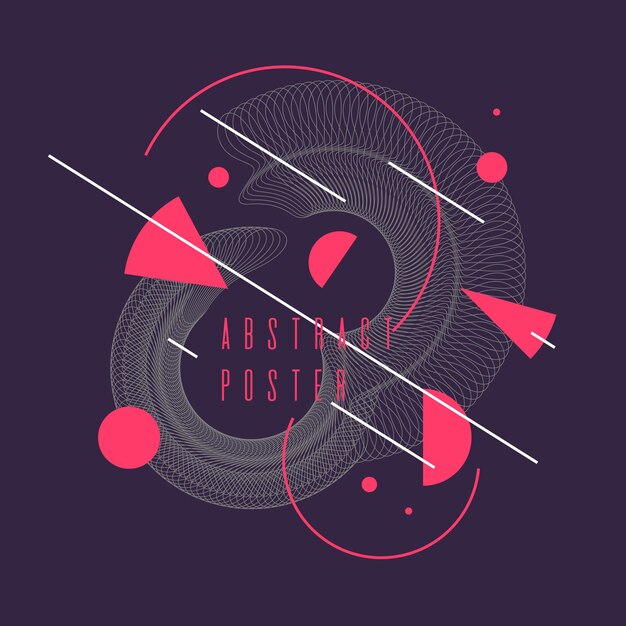 trendy abstract art geometric background with flat, minimalistic memphis style. vector poster with elements for design