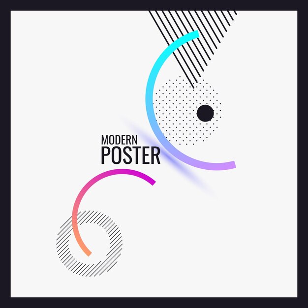 trendy abstract art geometric background with flat minimalistic style vector poster template for social networks