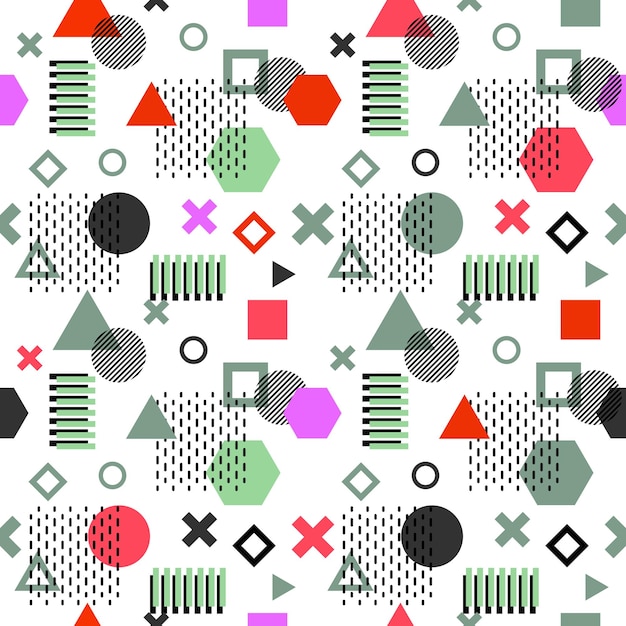 Trendy memphis-kort Abstrakt sømløst mønster Moderne abstrakt design plakat deksel kortdesign