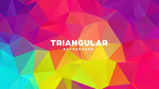 Triangel polygonalt abstrakt geometrisk bakgrunn fargerik gradient design lav poly form banner