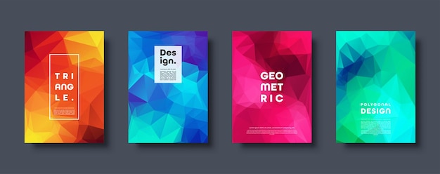 Triangle polygonal abstract background colorful gradient design low poly shape banner vector