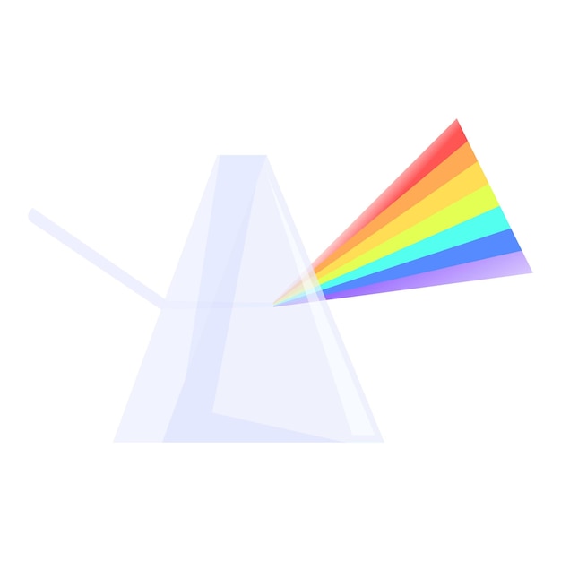 triangular prism refracting light beam creating rainbow spectrum