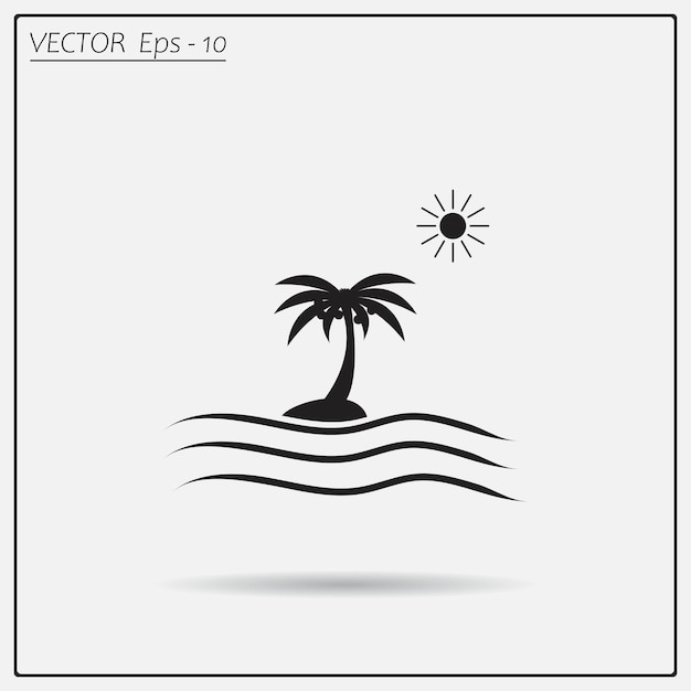 Tropical island vacation symbol Vector illustration on a light background Eps 10