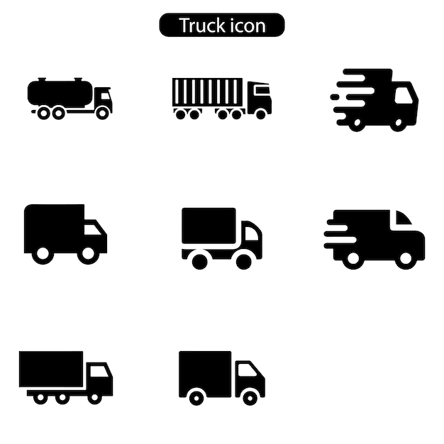 Truck vector art icon set illustration on white background