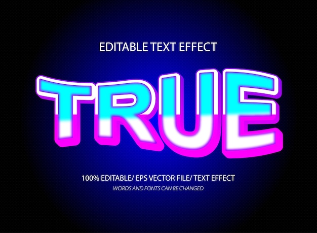 True 3d editable text effect