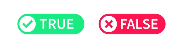 True icon False symbol Wrong right signs Yes and no symbols Truth stamp icons Green red color Vector sign