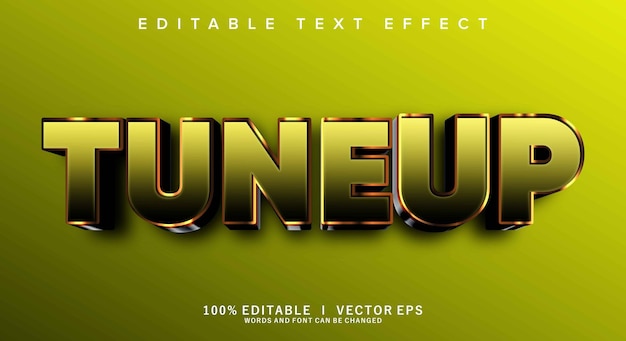 tuneup 3d vector text effect with modern style design