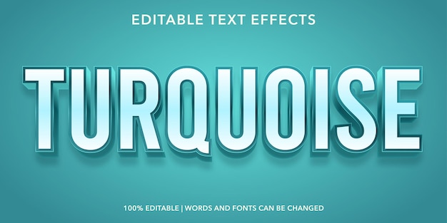 turquoise editable text effect