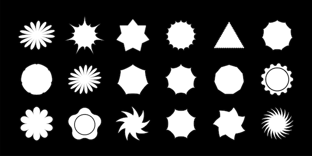 Twelve white shape create with black background