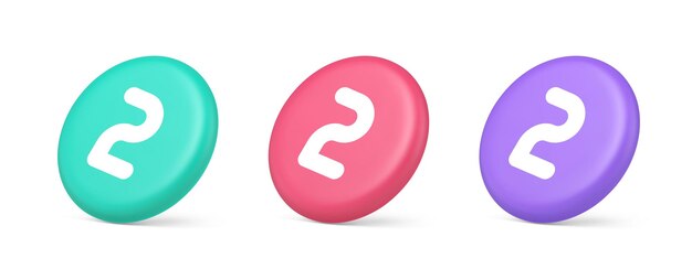 two character button numeral cyberspace calculation service 3d realistic icon