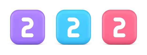 two character button numeral cyberspace calculation service 3d realistic icon