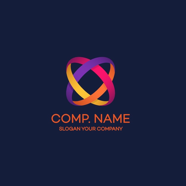 two circle colorful abstract logo on dark background can used for corporate identity marketing firm funds service investment and other infinity logo vector illustration