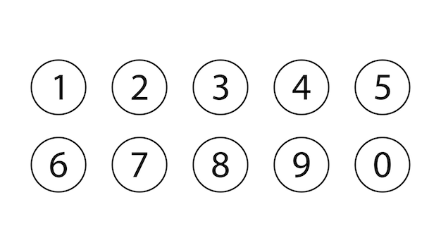typography set of round 19 numbers bullet point circle number font icon circle number icon