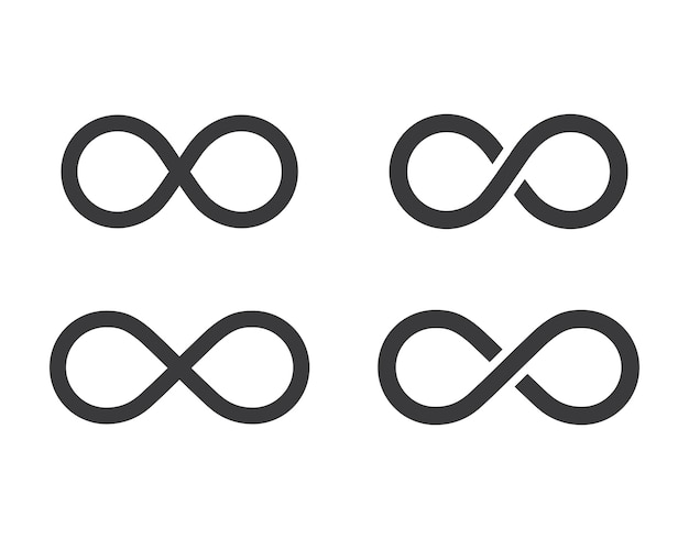 Uendelighetssymbolsett isolert flat design vektorillustrasjon