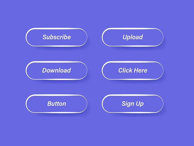ui buttons set. yellow trendy flat button. vector illustration. download, upload, click here