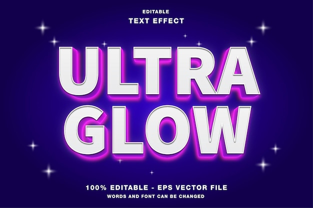 Ultra Glow Bold 3D Editable Text Effect Style
