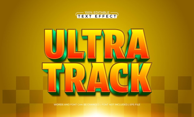 ultra track editable text effect with a speed and race text style